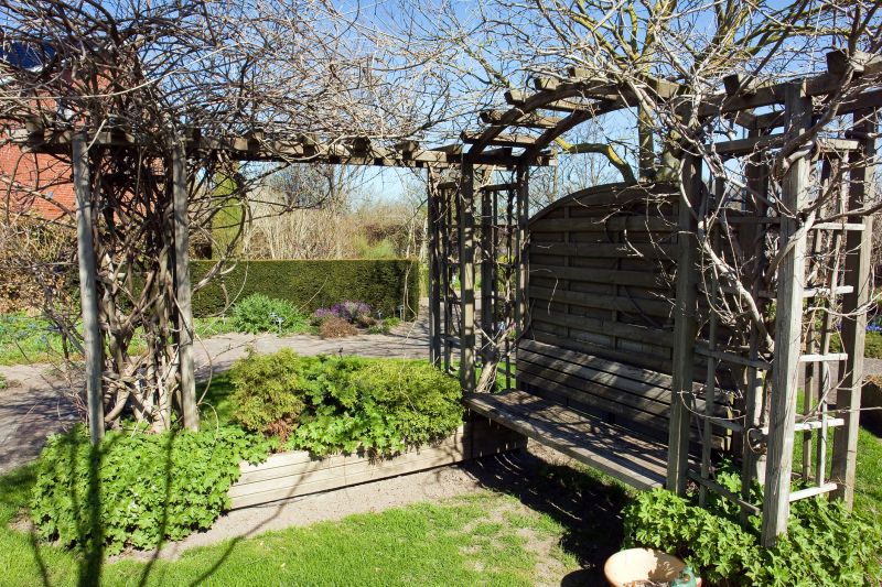 Wooden Pergola with Climbing Plants